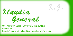 klaudia general business card