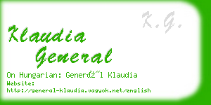 klaudia general business card